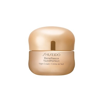 Frasco dourado de creme noturno SHISEIDO Benefiance NutriPerfect