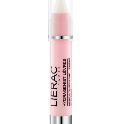 Bálsamo labial Lierac Paris rosa com tampa transparente