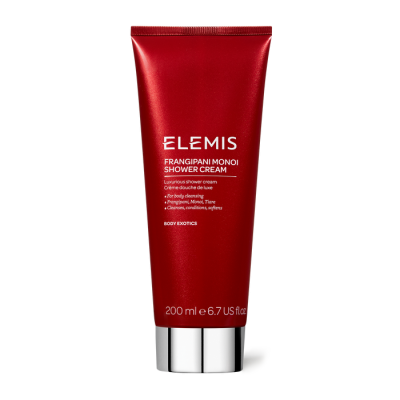 Creme de duche Elemis Frangipani Monoi em tubo vermelho metálico