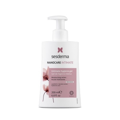 Gel higiene íntima Sesderma NANACARE INTIMATE embalagem branca com doseador