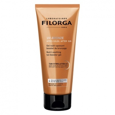 Frasco de gel bronzeador pós-sol UV-BRONZE da FILORGA