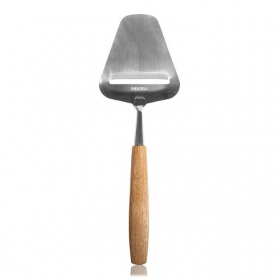 Espátula para queijo em aço inox e madeira com lâmina triangular