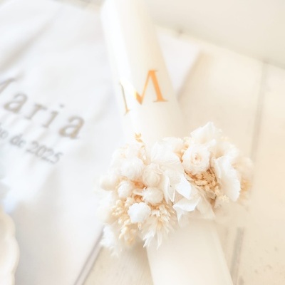 Vela&#x20;de&#x20;Batismo&#x20;com&#x20;flor&#x20;&#x1F56F;&#xFE0F;