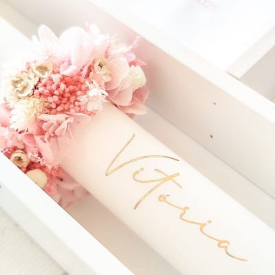 Vela&#x20;de&#x20;Batismo&#x20;com&#x20;flor&#x20;&#x1F56F;&#xFE0F;