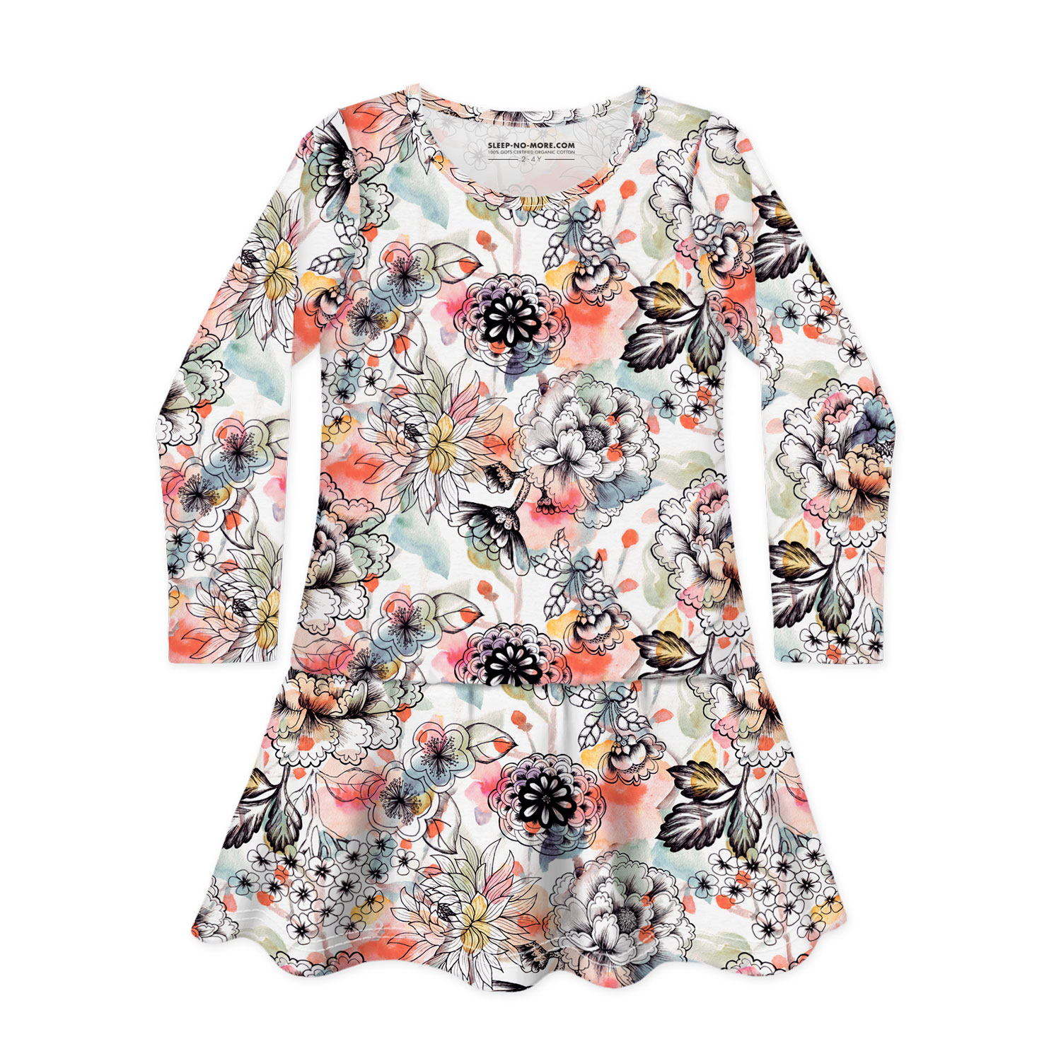 VESTIDO MANGA COMPRIDA - DREAM A LITTLE DREAM OF ME - SLEEP NO MORE