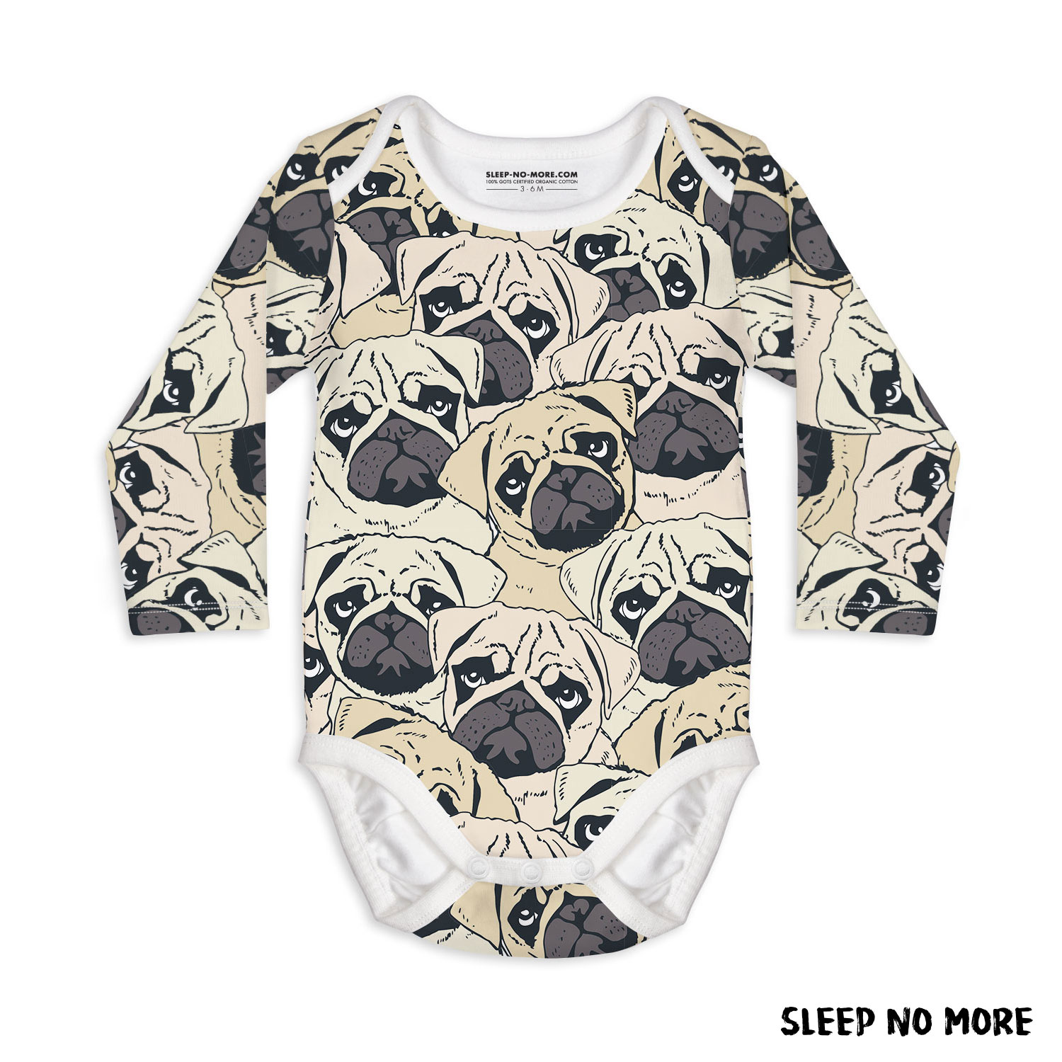 BODY DE MANGA COMPRIDA - PUG OFF - SLEEP NO MORE