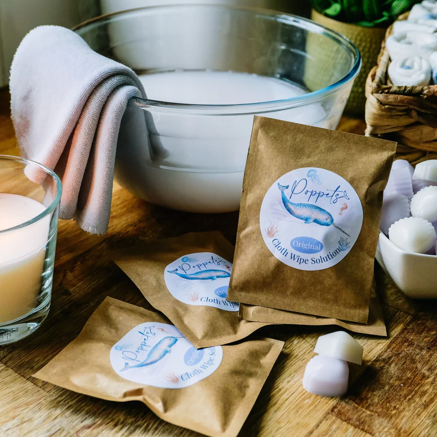 SOLUÇÃO DE LIMPEZA PARA TOALHITAS REUTILIZÁVEIS (AMOSTRA) - POPPETS