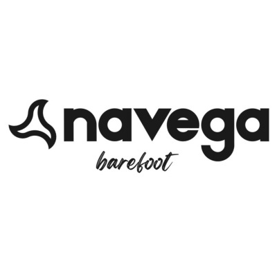 Logótipo da marca navega com símbolo e texto barefoot