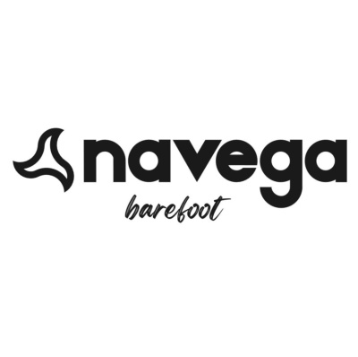 Logótipo da marca navega com símbolo e texto barefoot