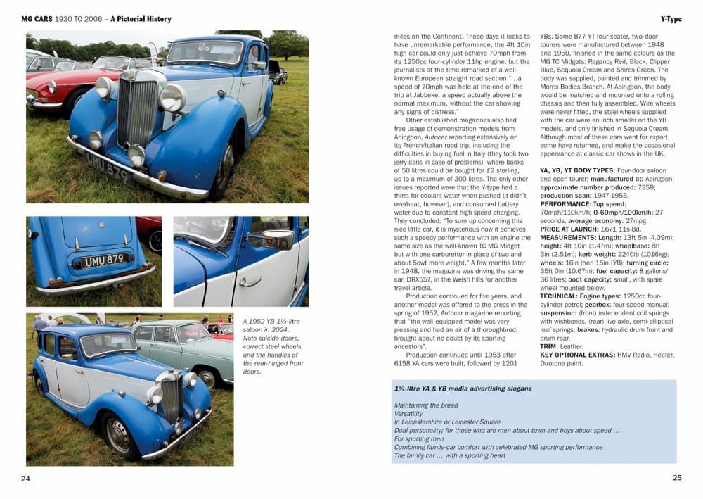 MG Cars 1930 to 2006: A Pictorial History Carro clássico Morris Mini azul claro com detalhes cromados em gramado