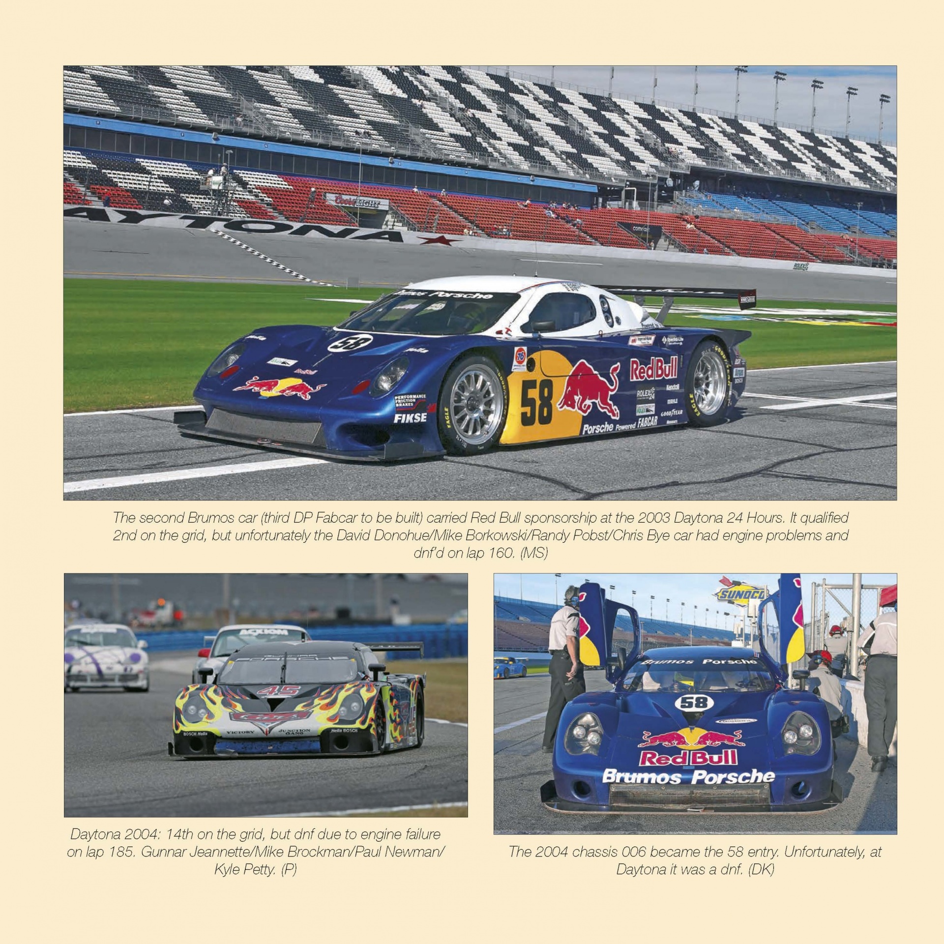 Powered by Porsche: the alternative race cars Carros de corrida Porsche Brumos com patrocínio Red Bull na pista