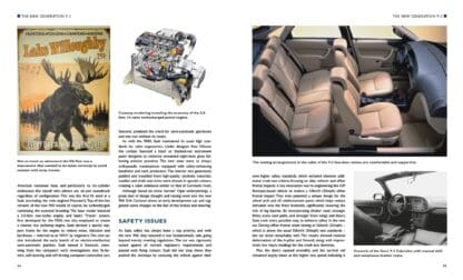 Saab 9-3: The complete Story Página dupla de revista automóvel com imagens de capa de alce, motor e interior de carro