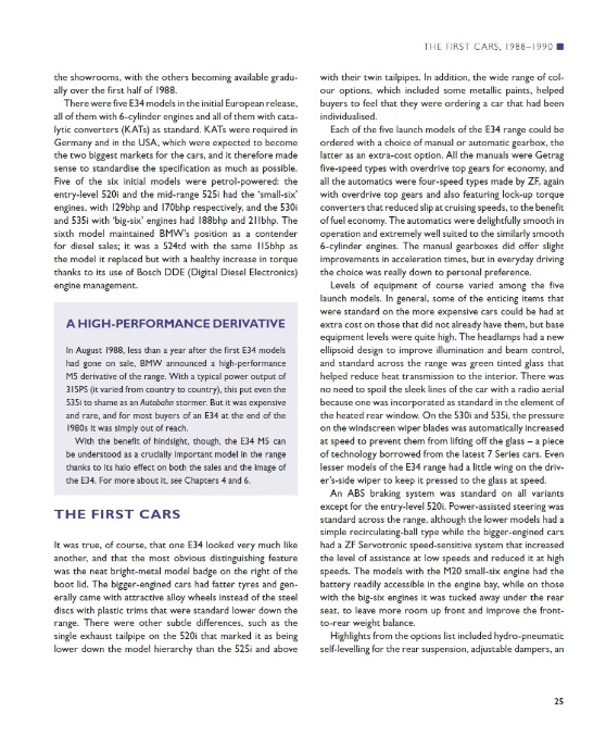 Bmw E34 - Complete history Texto de página de livro sobre automóveis em inglês