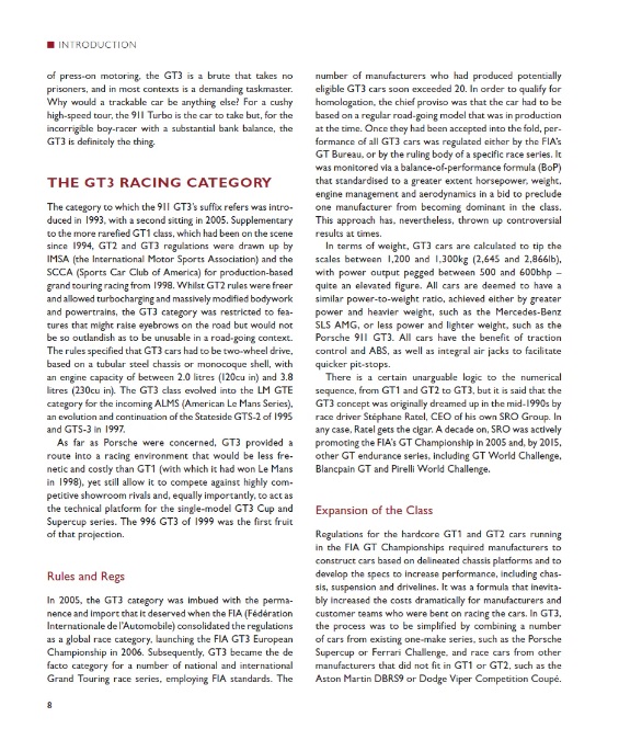 Porsche 911 GT3: Road and Track 1999-2024 Página de texto em inglês sobre categoria de corridas GT3