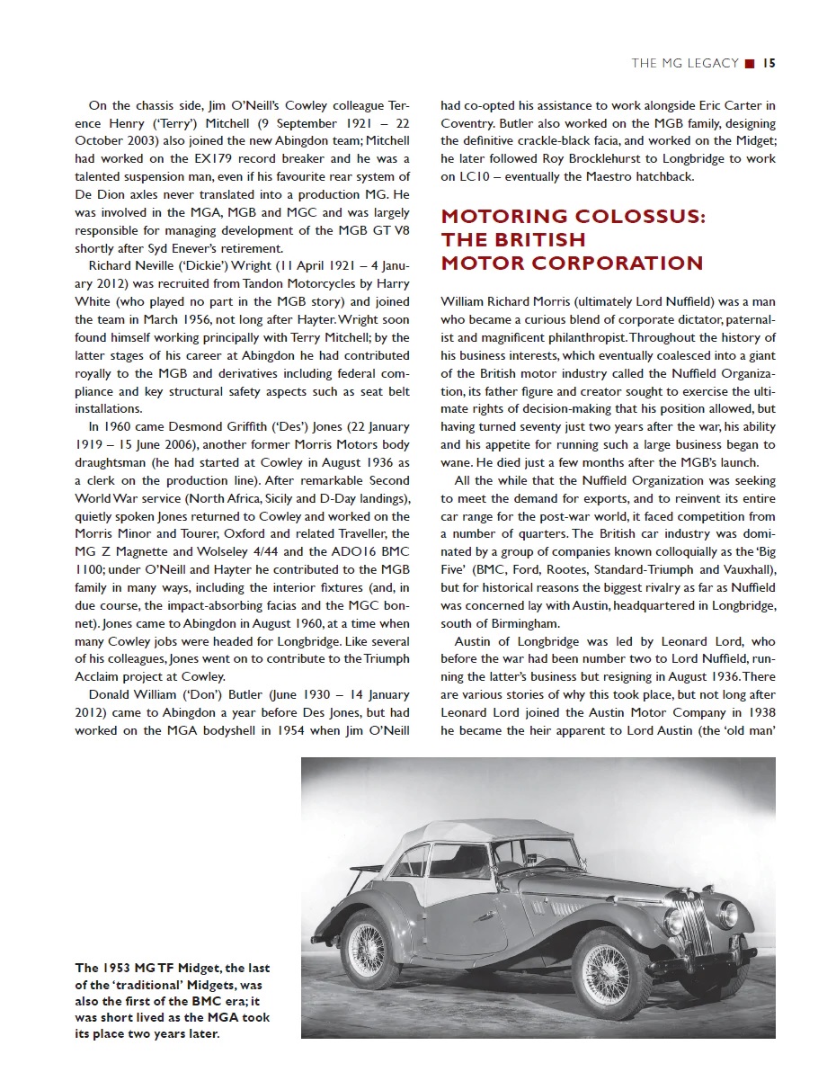 MGB - The superlative MG: Including MGC and MGB V8 Automóvel clássico MG TF Midget de 1953 em exposição interior