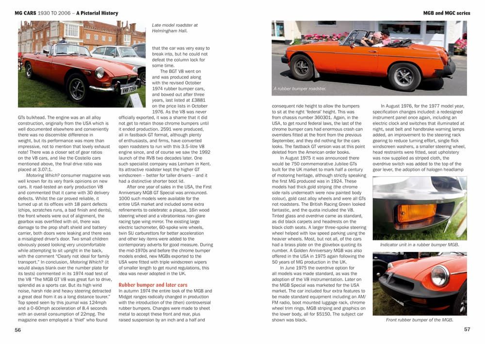 MG Cars 1930 to 2006: A Pictorial History Carro clássico desportivo vermelho com teto preto e cromados