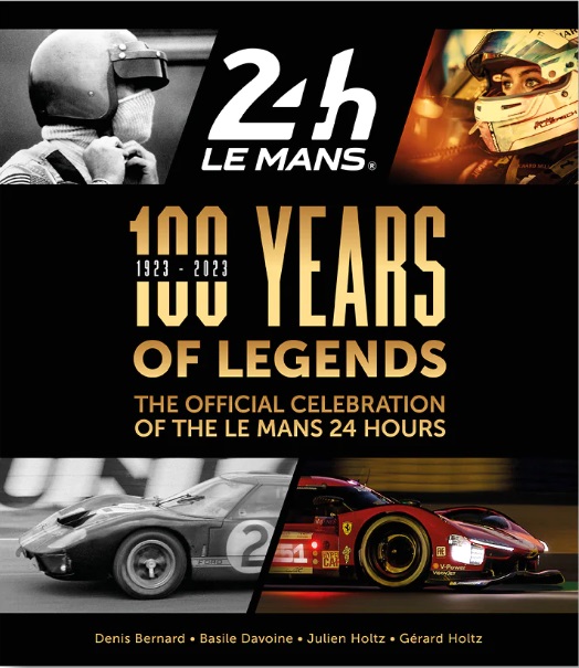24 Hours Le Mans 1923-2023 - 100 Years of Legends Poster comemorativo do 24h Le Mans com imagens de piloto e carros de corrida