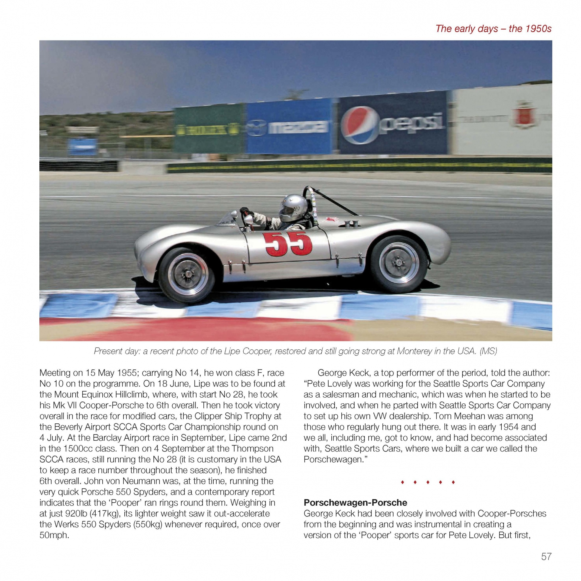 Powered by Porsche: the alternative race cars Carro desportivo prata número 55 a circular numa pista de corrida com publicidade ao fundo