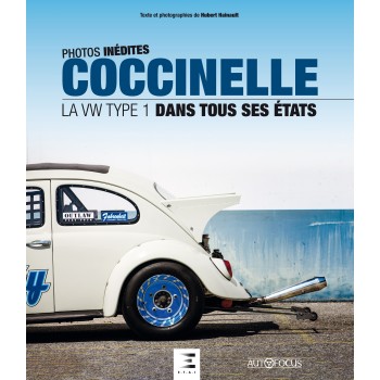 Volkswagen Coccinelle Type 1 dans tous ses états Capa de livro com fotografia de carro VW Tipo 1 branco e texto em francês