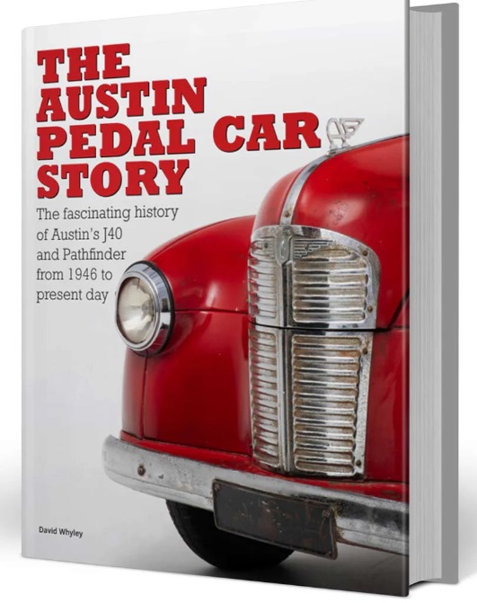 Austin Pedal Car Story Capa do livro The Austin Pedal Car Story com carro vermelho antigo na frente