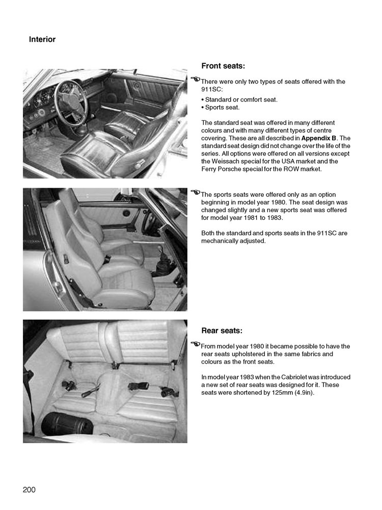 Porsche 911SC Super Carrera - Essential companion Assentos interiores de automóvel Porsche 911SC em couro escuro e claro