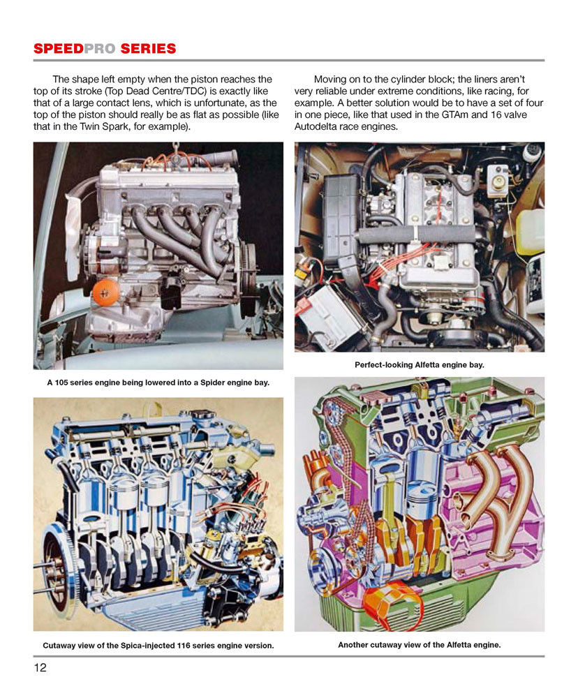 Alfa Romeo DOHC High-performance Manual (SpeedPro) Página de revista com imagens e texto sobre motores SPEED PRO SERIES Alfa Romeo