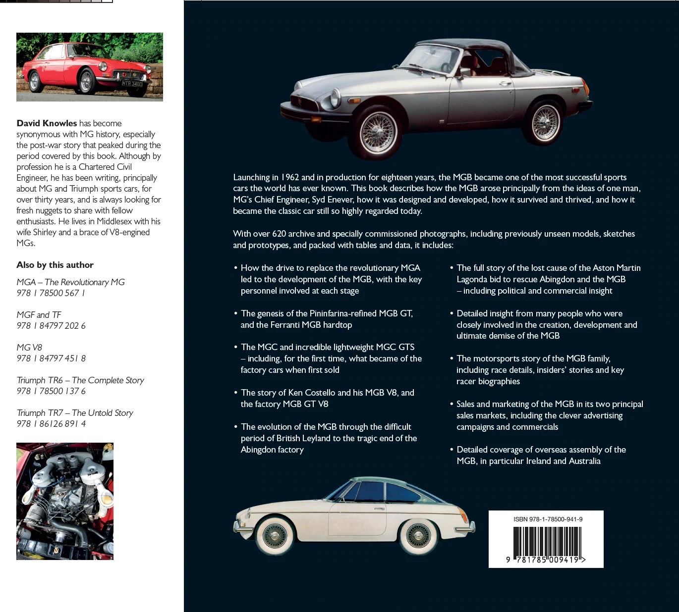 MGB - The superlative MG: Including MGC and MGB V8 Capa de livro com fotos e texto sobre o carro MG