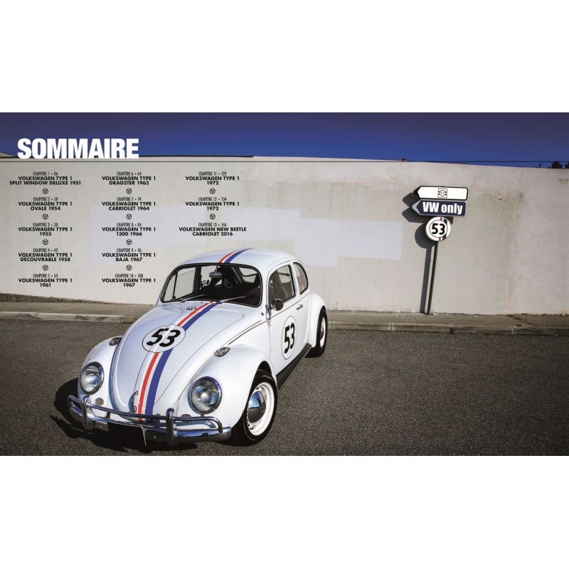 Volkswagen Coccinelle Type 1 dans tous ses états Carro Volkswagen Beetle branco com faixas e número 53