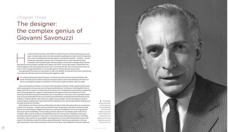 Jaguar XK120 Supersonic Página de revista com texto em inglês e foto a preto e branco de homem de fato cinzento riscado