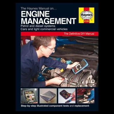 Capa do manual Haynes Engine Management com imagem de pessoa a verificar motor de carro
