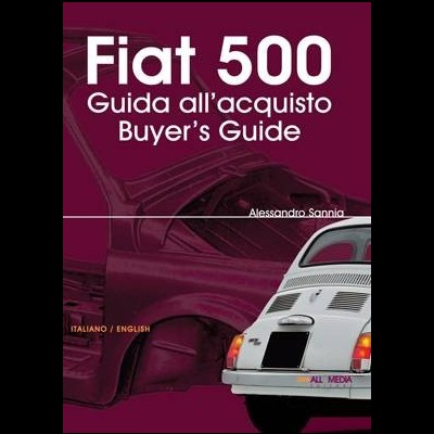 Capa de livro com texto Fiat 500 e carro Fiat 500 branco