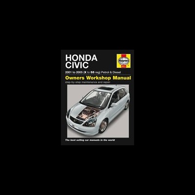 Capa de manual Honda Civic 2001-2005 preto com carro cinza prateado