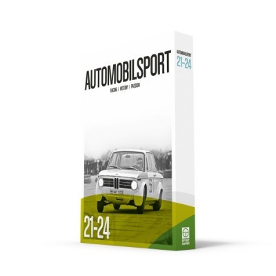 Embalagem do produto AUTOMOBILSPORT com imagem de carro clássico e texto 21-24