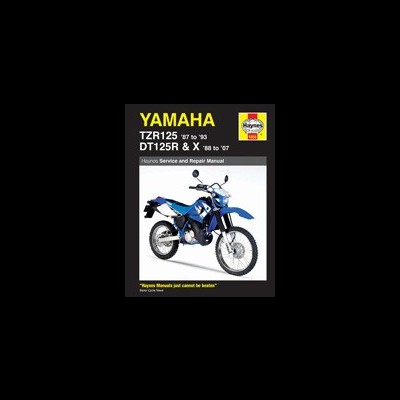 Manual Yamaha TZR125 e DT125R & X com imagem de mota azul e branca