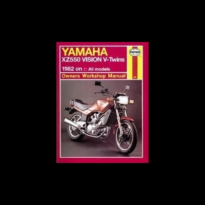 Manual Yamaha XZ550 VISION V-Twins 1982 com foto de moto vermelha