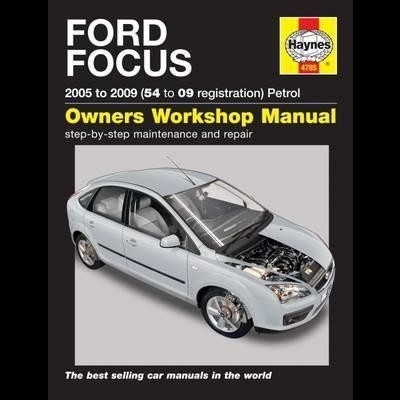 Capa do manual Ford Focus 2005-2009 com imagem de carro cinza e selo Haynes