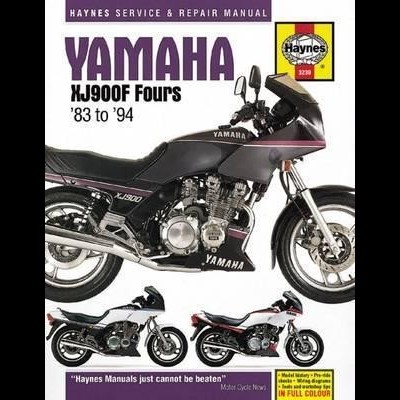 Manual Haynes para Yamaha XJ900F Fours '83 a '94 com imagem da moto preta e cinzenta