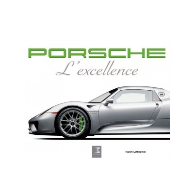 Livro com capa mostrando um carro Porsche prateado e texto 'PORSCHE L'excellence'