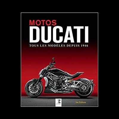 Capa de livro mostrando uma mota Ducati preta com texto em francês