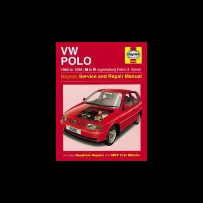 Manual Haynes VW Polo 1994-1998 com carro vermelho na capa