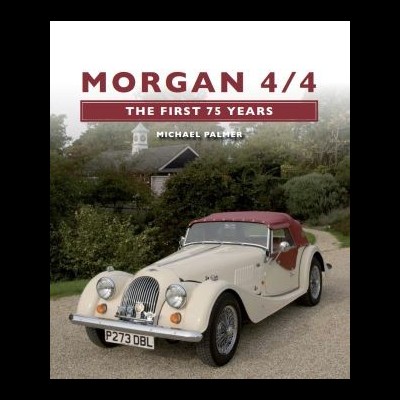 Livro com capa de carro clássico Morgan 4/4 e texto do título