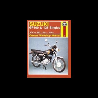 Capa de manual Suzuki GP100 & 125 Singles com imagem de moto clássica