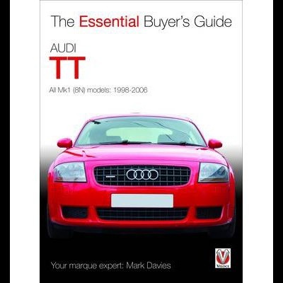 Capa de livro com Audi TT vermelho e texto informativo