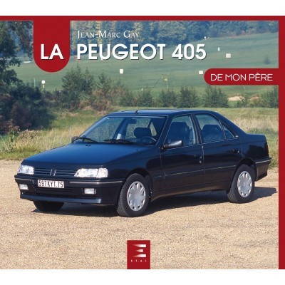 Capa de livro com um Peugeot 405 preto e texto em francês
