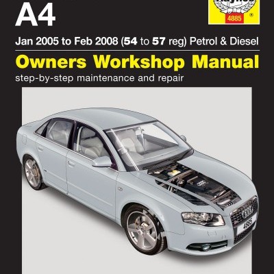 Capa de manual Audi A4 com carro prata e texto informativo