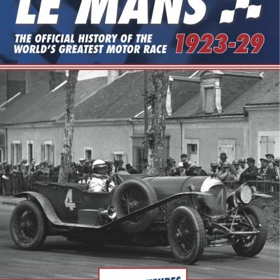Capa de livro com carro de corrida antigo, texto LE MANS 1923-29 e 24 HEURES DU MANS
