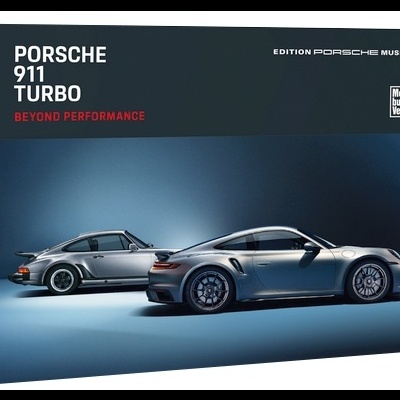Livro Porsche 911 Turbo com capa a mostrar dois carros cinzentos em fundo escuro