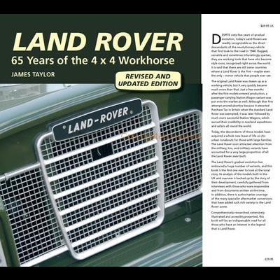 Capa de livro sobre Land Rover com imagem da grelha dianteira do veículo