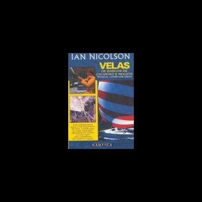 Capa de livro sobre velas de barcos de cruzeiro e regata com imagens de barcos à vela