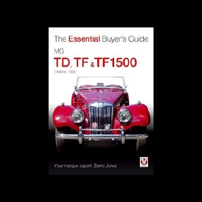 Livro com carro clássico vermelho MG TD, TF & TF1500 na capa